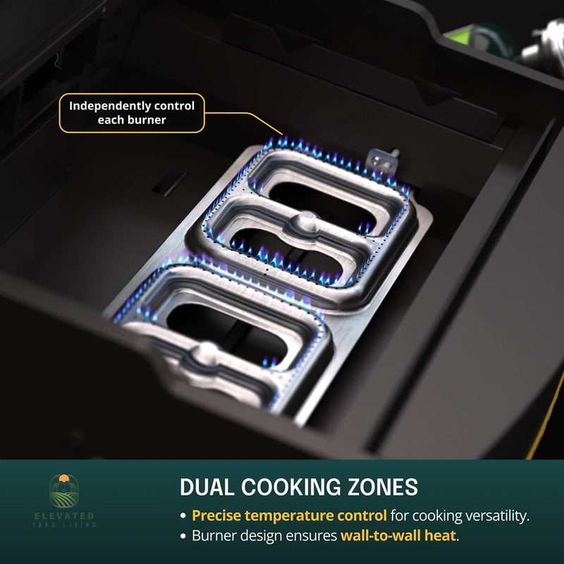 Elite1B griddle with hinged lid open showing inset cooking surface