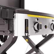 Elite2B dual burner griddle set up on backyard patio