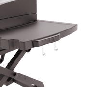 Elite2B griddle with swing-away warming rack extended