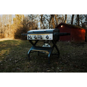 Elite4B freestanding griddle set up in backyard outdoor kitchen