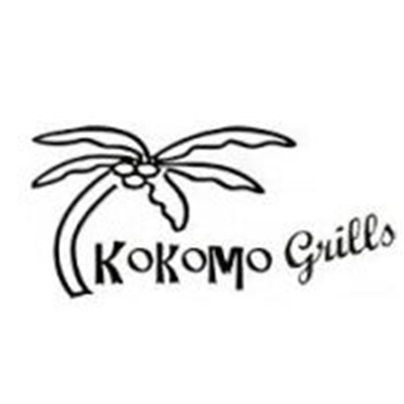 Logo of Kokomo Grills with a palm tree design on a white background