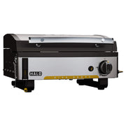 Elite1B outdoor countertop griddle with hinged stainless lid closed