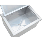 Stainless steel undermount kitchen sink with a white interior